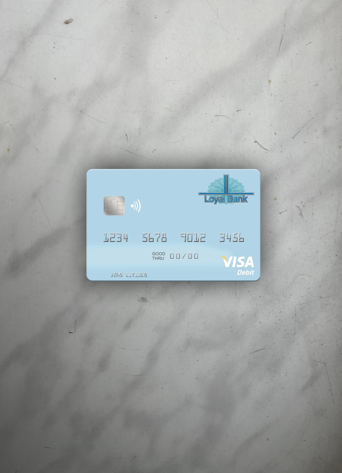 Download Saint Lucia Loyal Bank Limited visa debit card photolook front Photoshop template